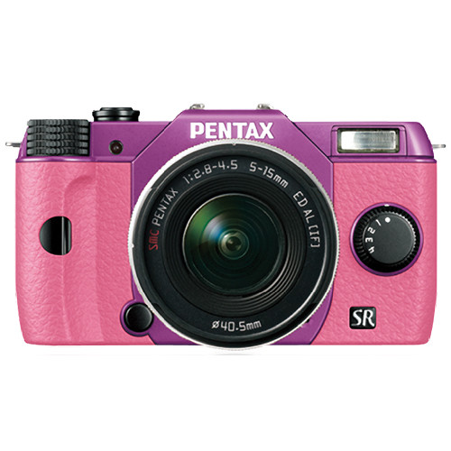 Pentax Q10 Compact Mirrorless Camera with 5-15mm Lens (Purple / Pink)