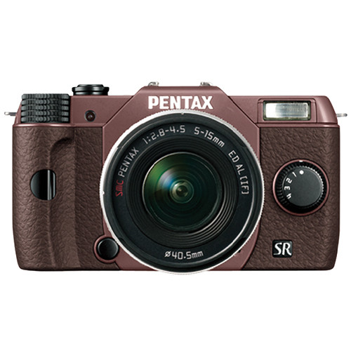 Pentax Q10 Compact Mirrorless Camera with 5-15mm Lens (Cocoa Brown / Brown)