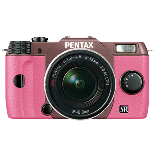 Pentax Q10 Compact Mirrorless Camera with 5-15mm Lens (Cocoa Brown / Pink)