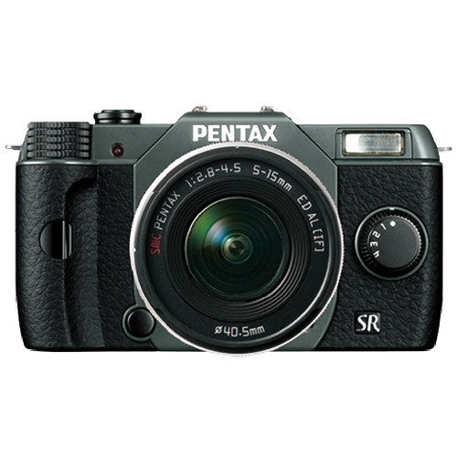 Pentax Q10 Compact Mirrorless Camera with 5-15mm Lens (Olive Green / Black)