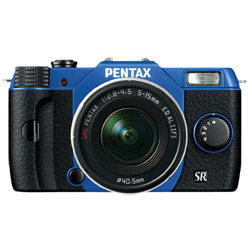 Pentax Q10 Compact Mirrorless Camera with 5-15mm Lens (Sapphire Blue / Black)