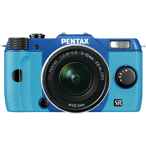 Pentax Q10 Compact Mirrorless Camera with 5-15mm Lens (Sapphire Blue / Aqua)