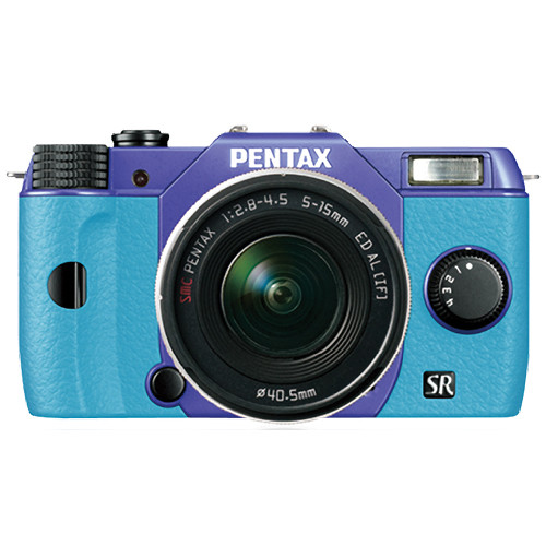 Pentax Q10 Compact Mirrorless Camera with 5-15mm Lens (Violet / Aqua)