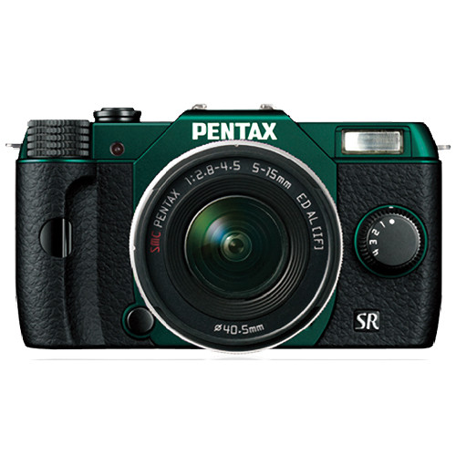 Pentax Q10 Compact Mirrorless Camera with 5-15mm Lens (Metal Green / Black)