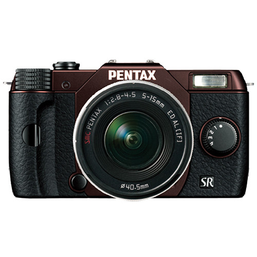 Pentax Q10 Compact Mirrorless Camera with 5-15mm Lens (Metal Brown / Black)