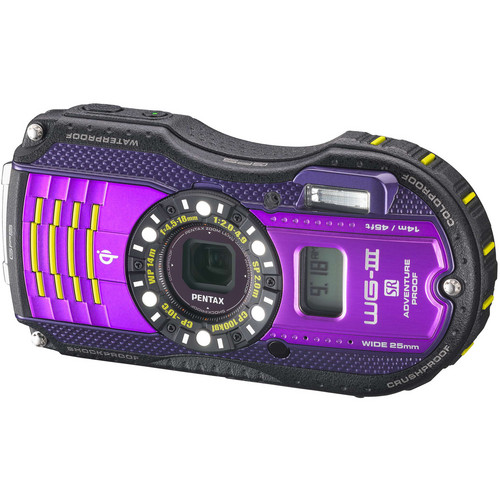 Pentax WG-3 Digital Camera with GPS Kit (Purple)