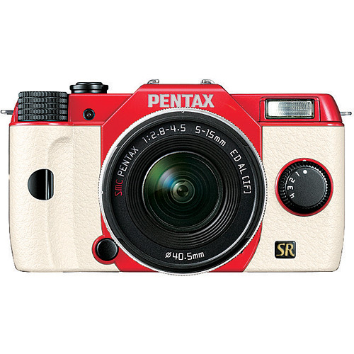 Pentax Q7 Compact Mirrorless Camera with 5-15mm f/2.8-4.5 Zoom Lens (Red/White)
