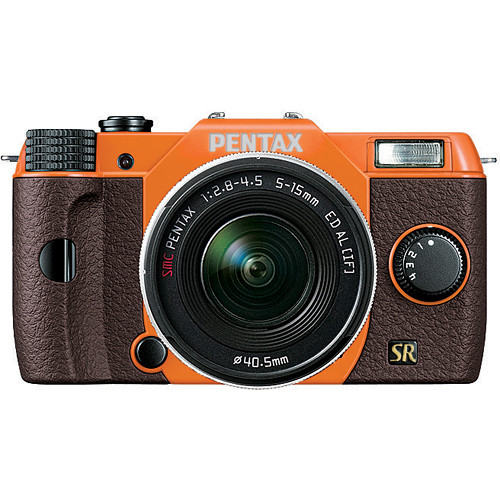 Pentax Q7 Compact Mirrorless Camera with 5-15mm f/2.8-4.5 Zoom Lens (Orange/Brown)