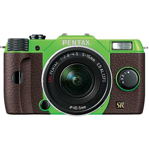 Pentax Q7 Compact Mirrorless Camera with 5-15mm f/2.8-4.5 Zoom Lens (Green/Brown)