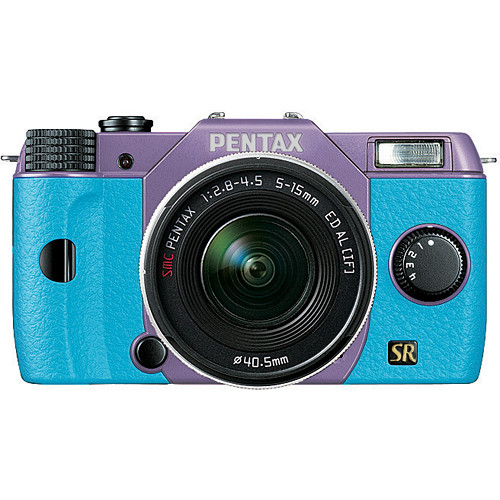 Pentax Q7 Compact Mirrorless Camera with 5-15mm f/2.8-4.5 Zoom Lens (Lavender/Aqua)