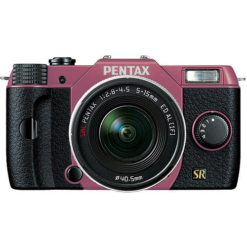 Pentax Q7 Compact Mirrorless Camera with 5-15mm f/2.8-4.5 Zoom Lens (Pink/Black)