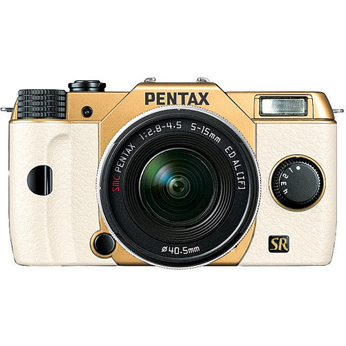 Pentax Q7 Compact Mirrorless Camera with 5-15mm f/2.8-4.5 Zoom Lens (Gold/White)