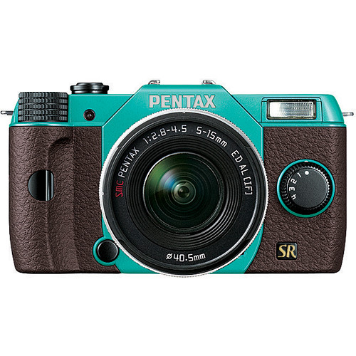 Pentax Q7 Compact Mirrorless Camera with 5-15mm f/2.8-4.5 Zoom Lens (Mint/Brown)