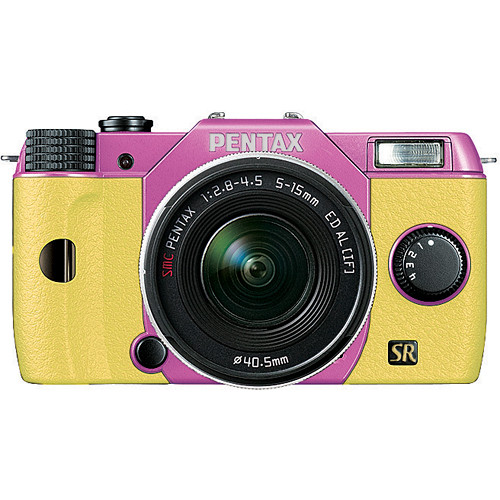 Pentax Q7 Compact Mirrorless Camera with 5-15mm f/2.8-4.5 Zoom Lens (Lilac/Yellow)