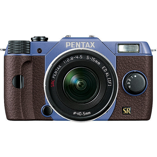 Pentax Q7 Compact Mirrorless Camera with 5-15mm f/2.8-4.5 Zoom Lens (Sky/Brown)