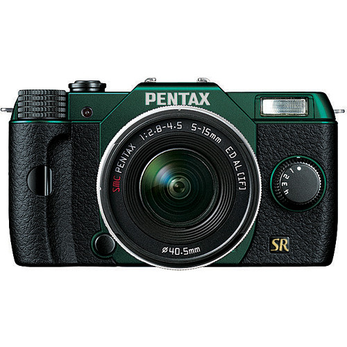 Pentax Q7 Compact Mirrorless Camera with 5-15mm f/2.8-4.5 Zoom Lens (Metal Green/Black)