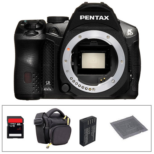 Pentax K-30 Digital Camera Body Basic Accessory Kit (Black)