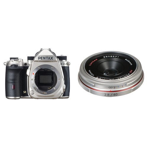 Pentax K-3 Mark III DSLR Camera with 40mm f2.8 Lens Kit (Silver)