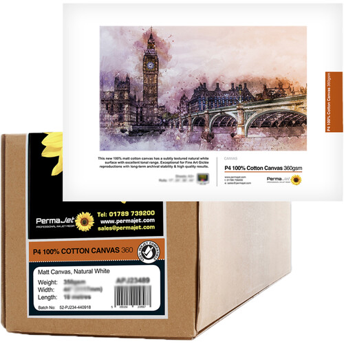 PermaJetUSA P5 Bright White Matt Canvas (Roll, 44" x 59')