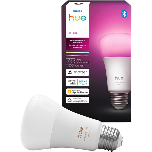 Philips Hue A19 Bulb with Bluetooth (White & Color Ambiance, Matter)