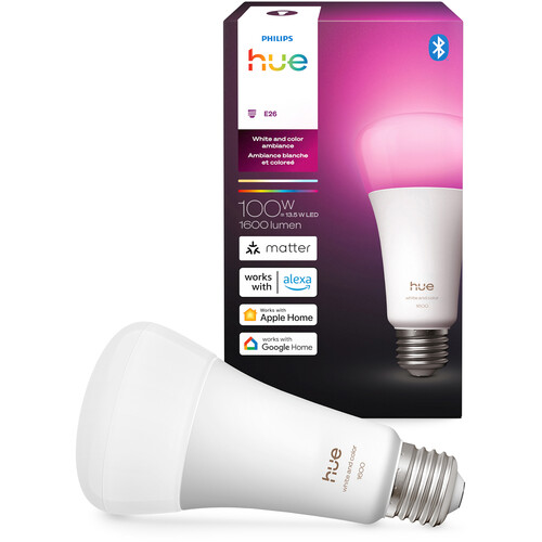 Philips Hue A21 Bulb with Bluetooth (White & Color Ambiance, Matter)