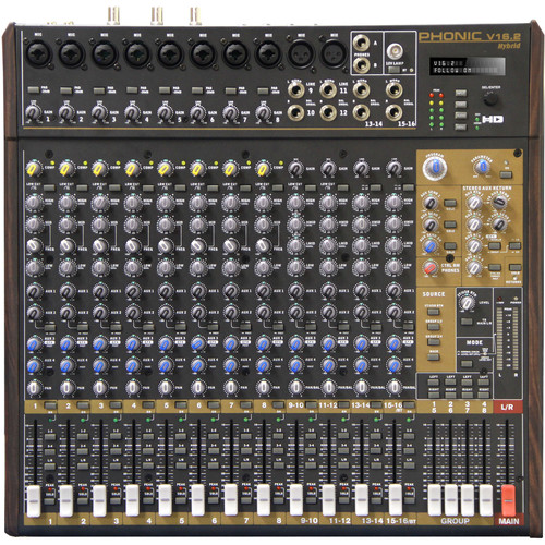 Phonic V162 Hybrid Mixing Console with 16 Audio and 2 Video Inputs