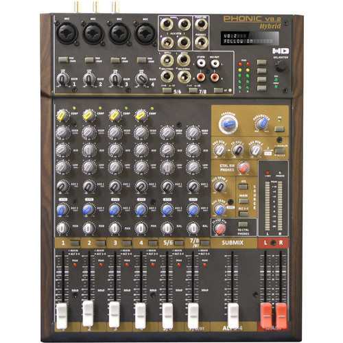 Phonic V82 Hybrid Mixing Console with 8 Audio and 2 Video Inputs