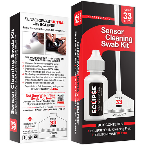 Photographic Solutions Sensor Cleaning Swab Kit (33mm Swab, Eclipse Solution)