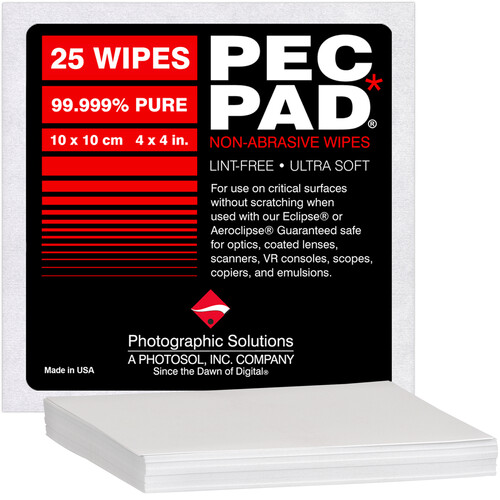 Photographic Solutions PEC-PAD Photo Wipes (4 x 4", 25 Wipes)