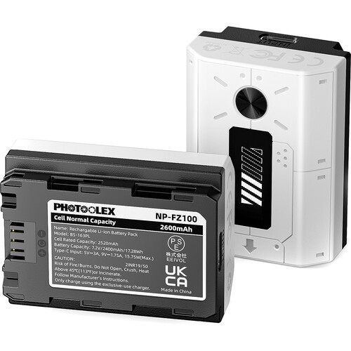 PHOTOOLEX NP-FZ100 Pro Camera Battery (2600mAh, 2-Pack)