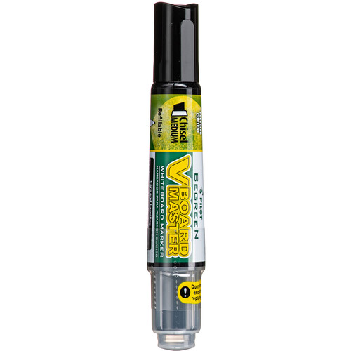 PILOT V Board Master BEGREEN Whiteboard Markers (Medium Chisel, Black, 12-Pack)