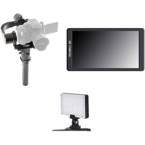 Pilotfly H2 3-Axis Gimbal Kit with 5.7" LCD Monitor & On-Camera Light