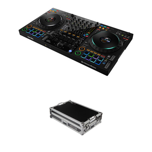Pioneer DJ DDJ-FLX10 4-Channel DJ Controller with Odyssey Black/Silver Flight Case