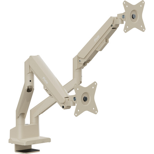 Pixio PS1D Wave Premium Dual Monitor Stand for 17-32" Displays (Beige)