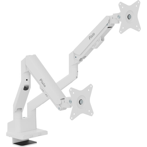 Pixio PS1D Wave Premium Dual Monitor Stand for 17-32" Displays (White)