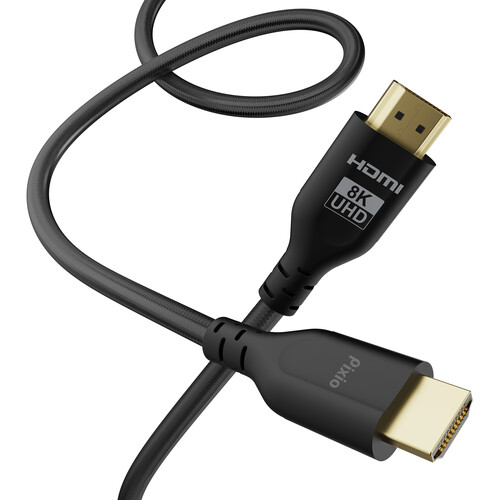 Pixio 8K HDMI 2.1 Wave Accessory Ultra High-Speed HDMI Cable (Black, 6.5')
