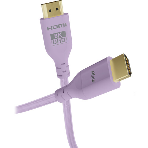 Pixio 8K HDMI 2.1 Wave Accessory Ultra High-Speed HDMI Cable (Purple, 6.5')
