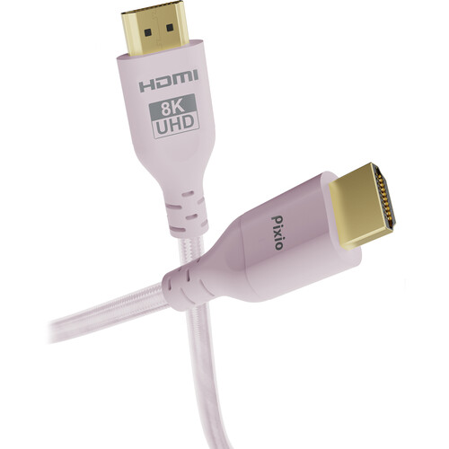 Pixio 8K HDMI 2.1 Wave Accessory Ultra High-Speed HDMI Cable (Pink, 10')