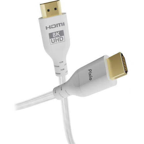 Pixio 8K HDMI 2.1 Wave Accessory Ultra High-Speed HDMI Cable (White, 10')