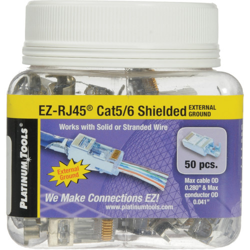 Platinum Tools 100022C EZ-RJ45 Cat5e/6 Shielded Ext 50/Clam