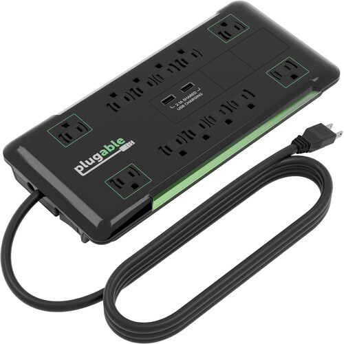 Plugable 12-Outlet Power Strip with USB Charging