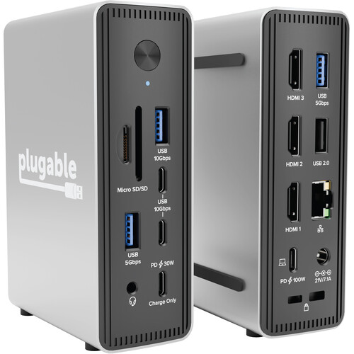 Plugable 15-in-1 Triple Display USB-C Docking Station with 100W Power Delivery