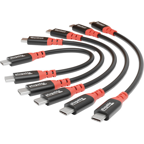 Plugable 240W USB-C to USB-C Charging Cable with Data Blocking (5-Pack)