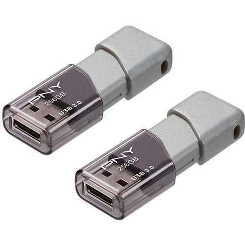 PNY 256GB Turbo Attaché 3 USB 3.0 Flash Drive (2-Pack, Gray)