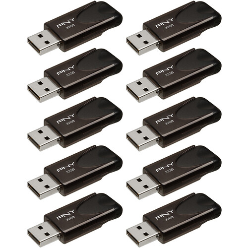 PNY 32GB Attache 4 USB-A 2.0 Flash Drive (10-Pack)