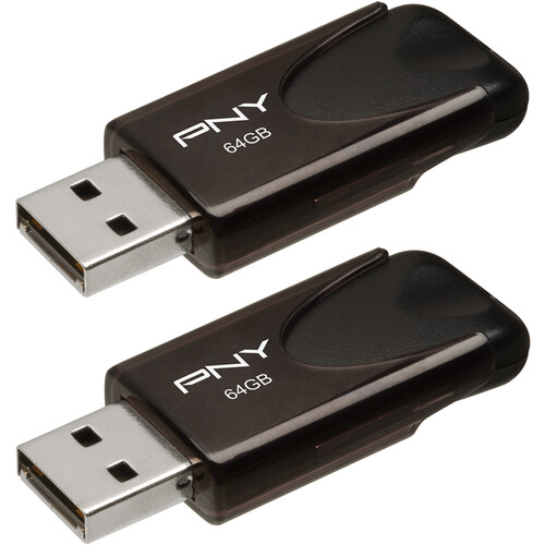 PNY 64GB Attache 4 USB-A 2.0 Flash Drive (2-Pack)