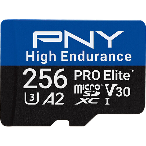PNY 256GB PRO Elite High Endurance microSDXC Memory Card with SD Adapter