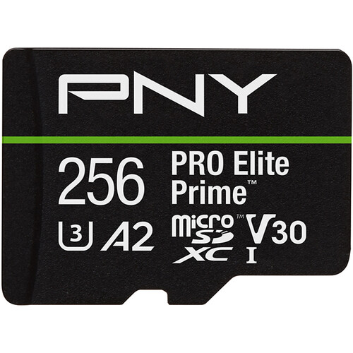 PNY 256GB PRO Elite Prime microSDXC Memory Card with SD Adapter