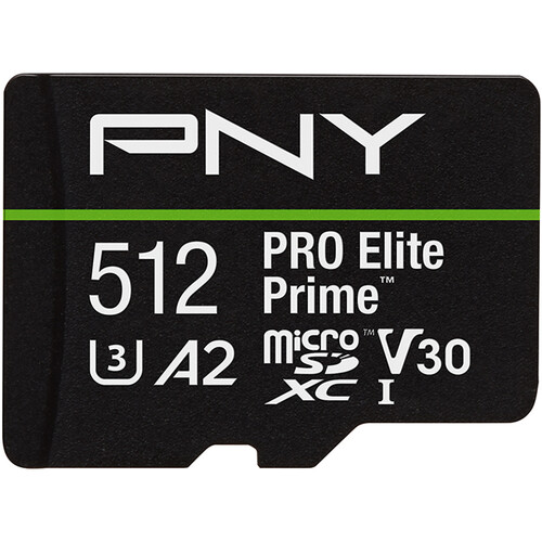 PNY 512GB PRO Elite Prime microSDXC Memory Card with SD Adapter