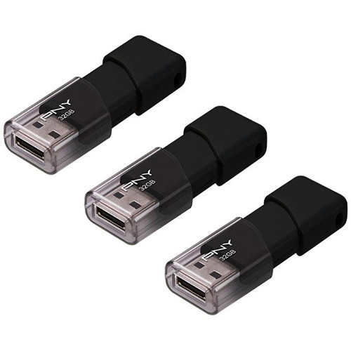PNY 32GB Attaché 3 USB 2.0 Flash Drive (3-Pack)